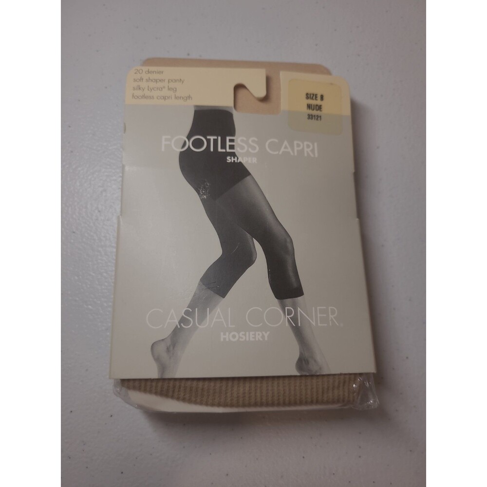 Casual Corner Hosiery Footless Capri Shaper – Nude – Size B – Vintage – New